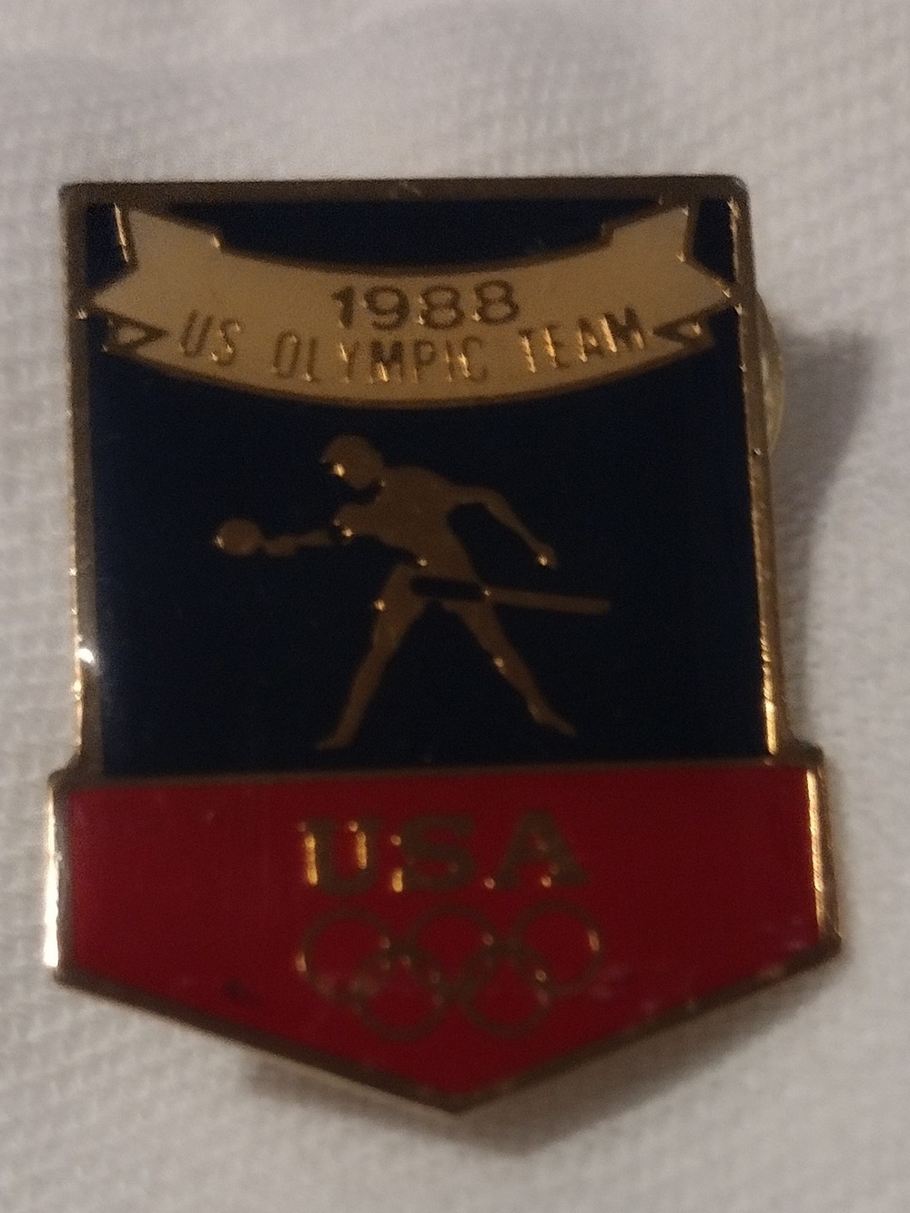 1988 USA Olympic Team Enamel Pin - Black and Red